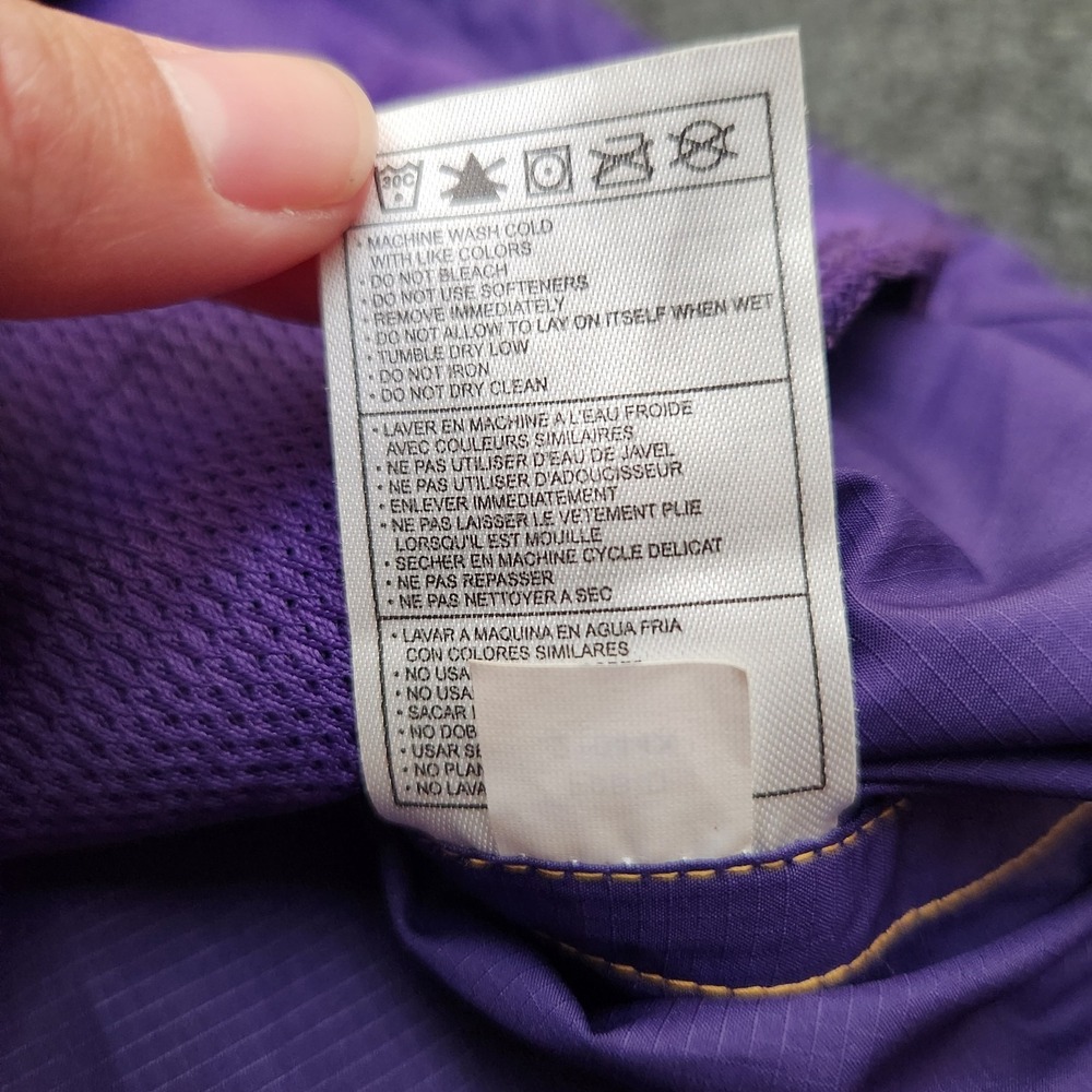 Vintage Nike LSU Tigers Jacket Mens XXL Purple Windbreaker NCAA Packable Hood - Picture 9 of 9